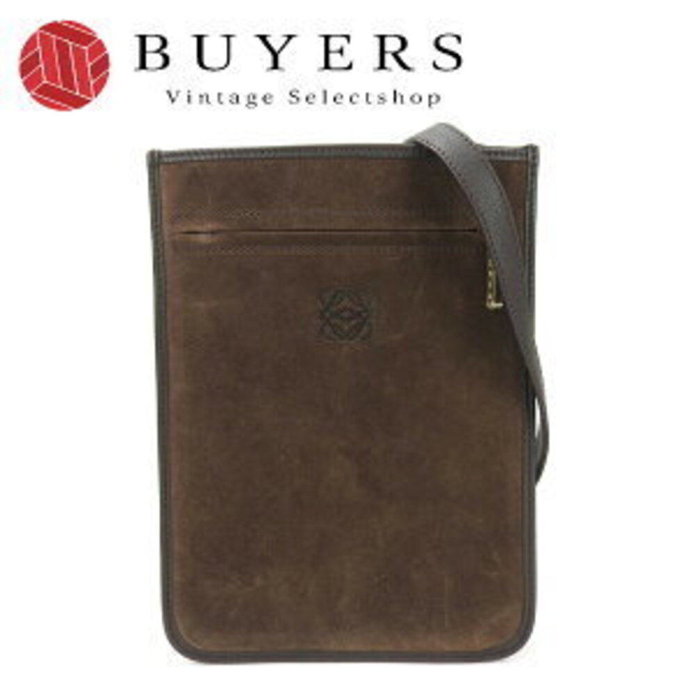 LOEWE shoulder bag Crossbody Bag Anagram suede leather brown chic